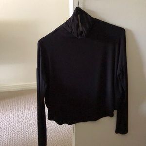 Black cropped turtleneck